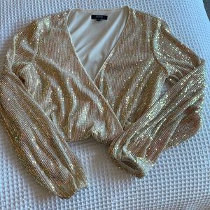Cropped sequin top